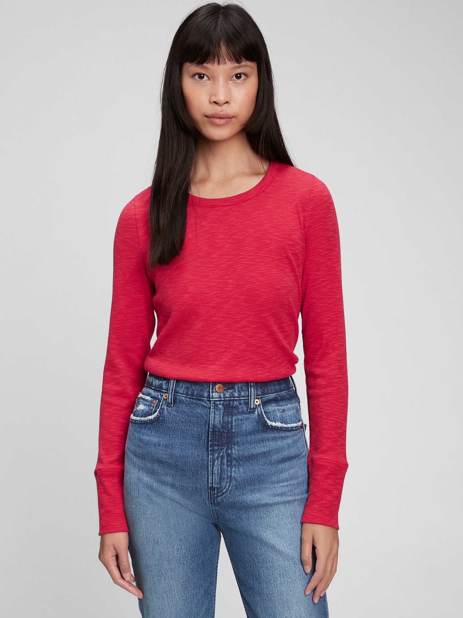 ribbed crew neck t shirt