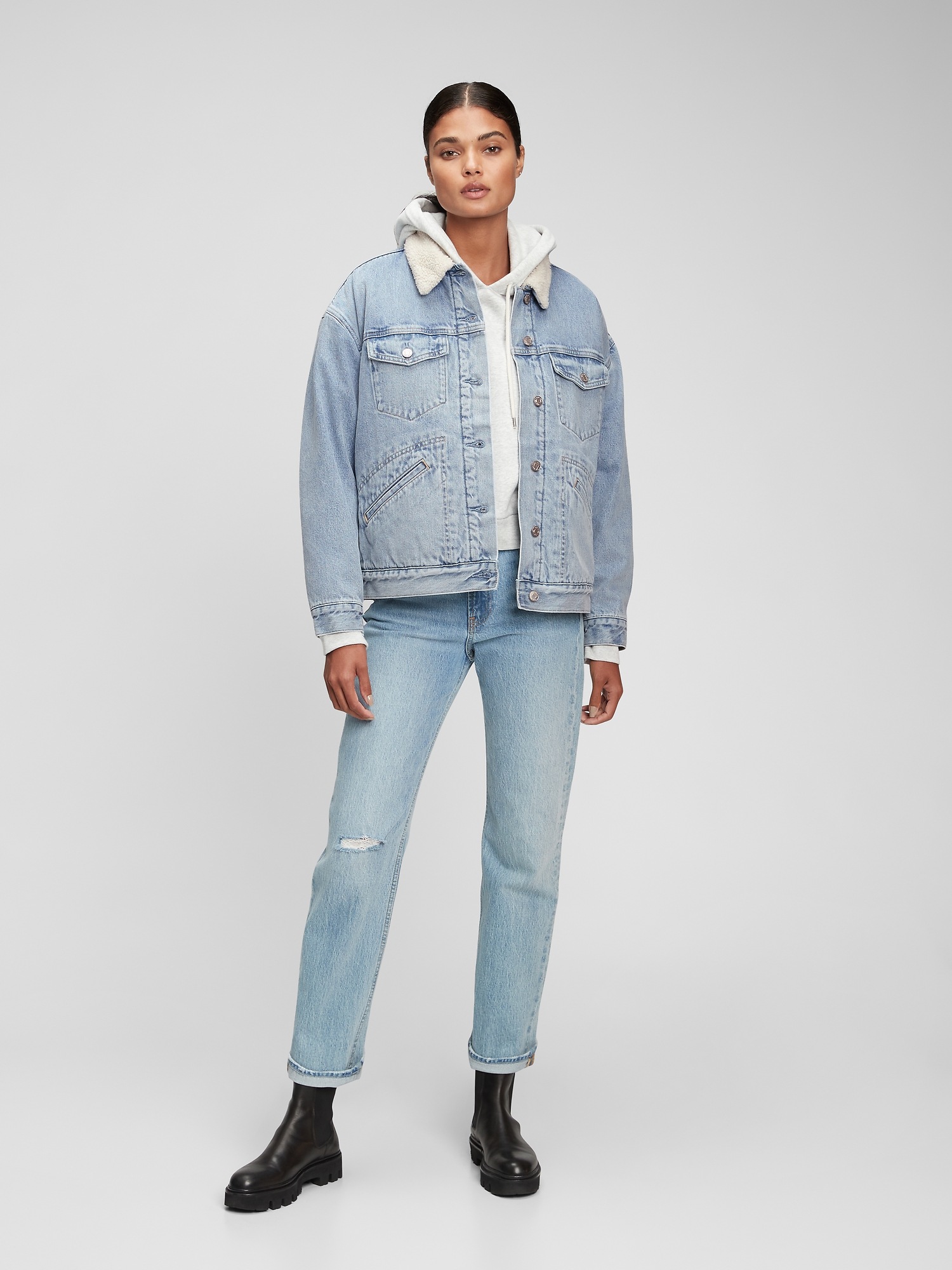 denim sherpa jacket canada