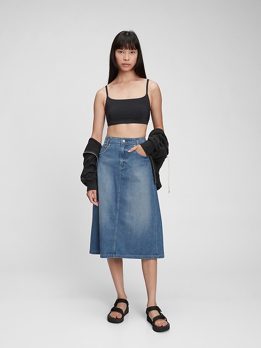 Image number 4 showing, Denim Midi Skirt