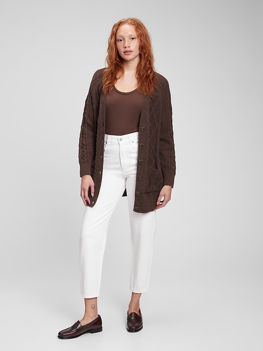 cable boyfriend button up cardigan