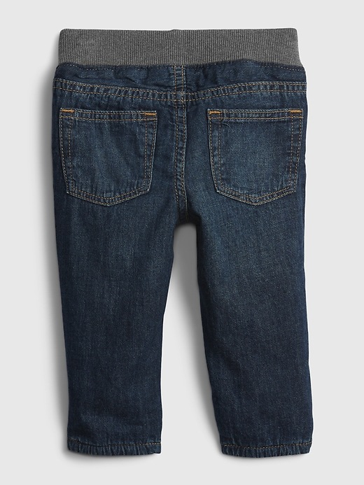 Image number 2 showing, Baby Lined Pull-On Jeans