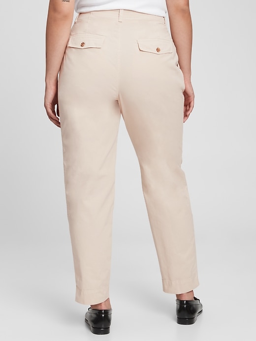 Image number 2 showing, Organic Cotton High Rise Pleated Khakis