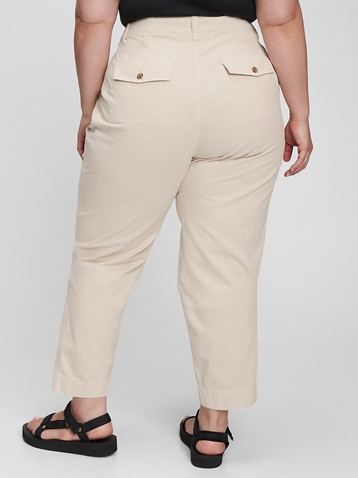Image number 5 showing, Organic Cotton High Rise Pleated Khakis