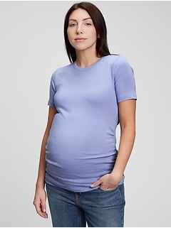 T-shirt de maternité moderne ras du cou