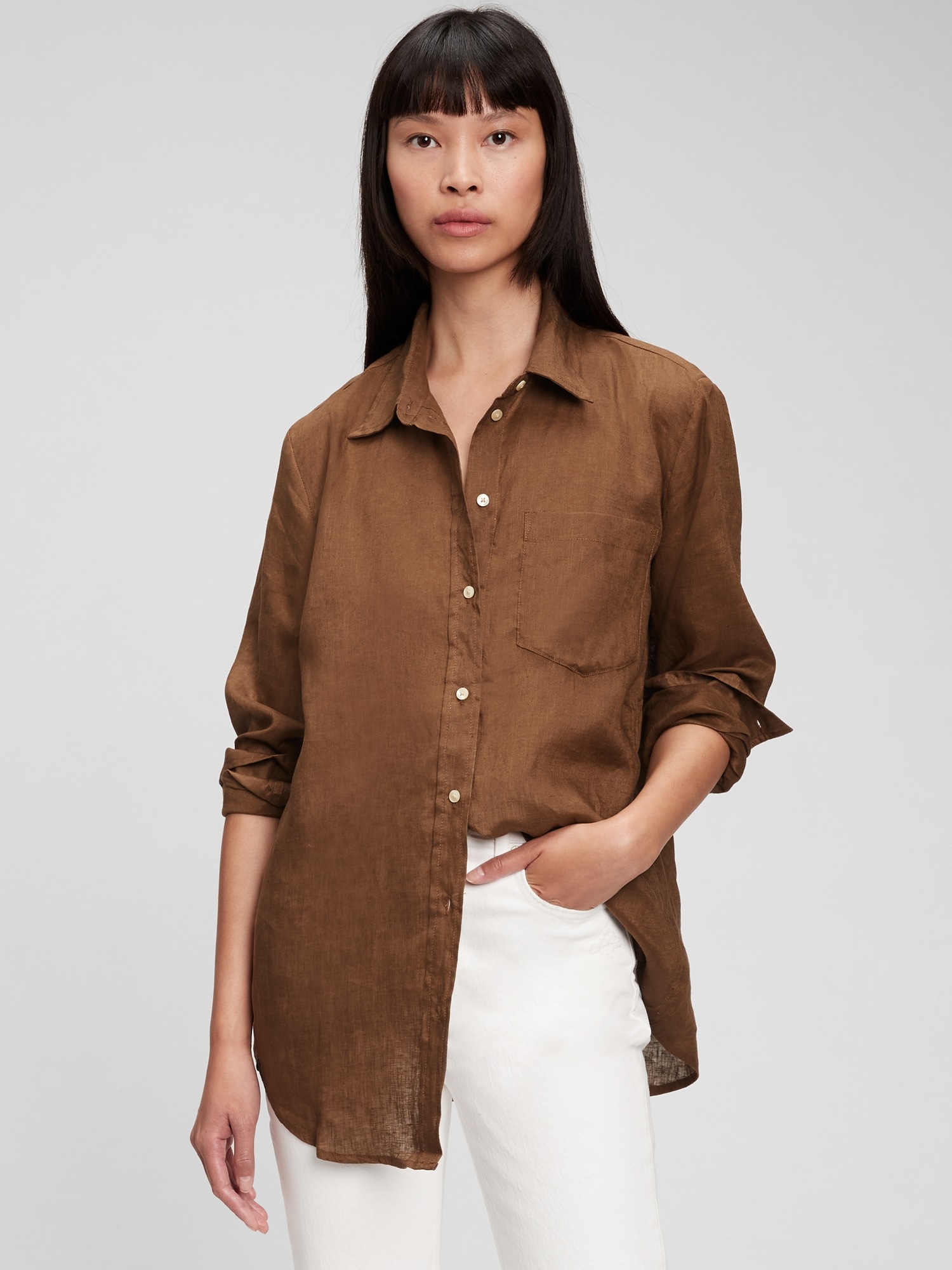 Linen Boyfriend Shirt | Gap