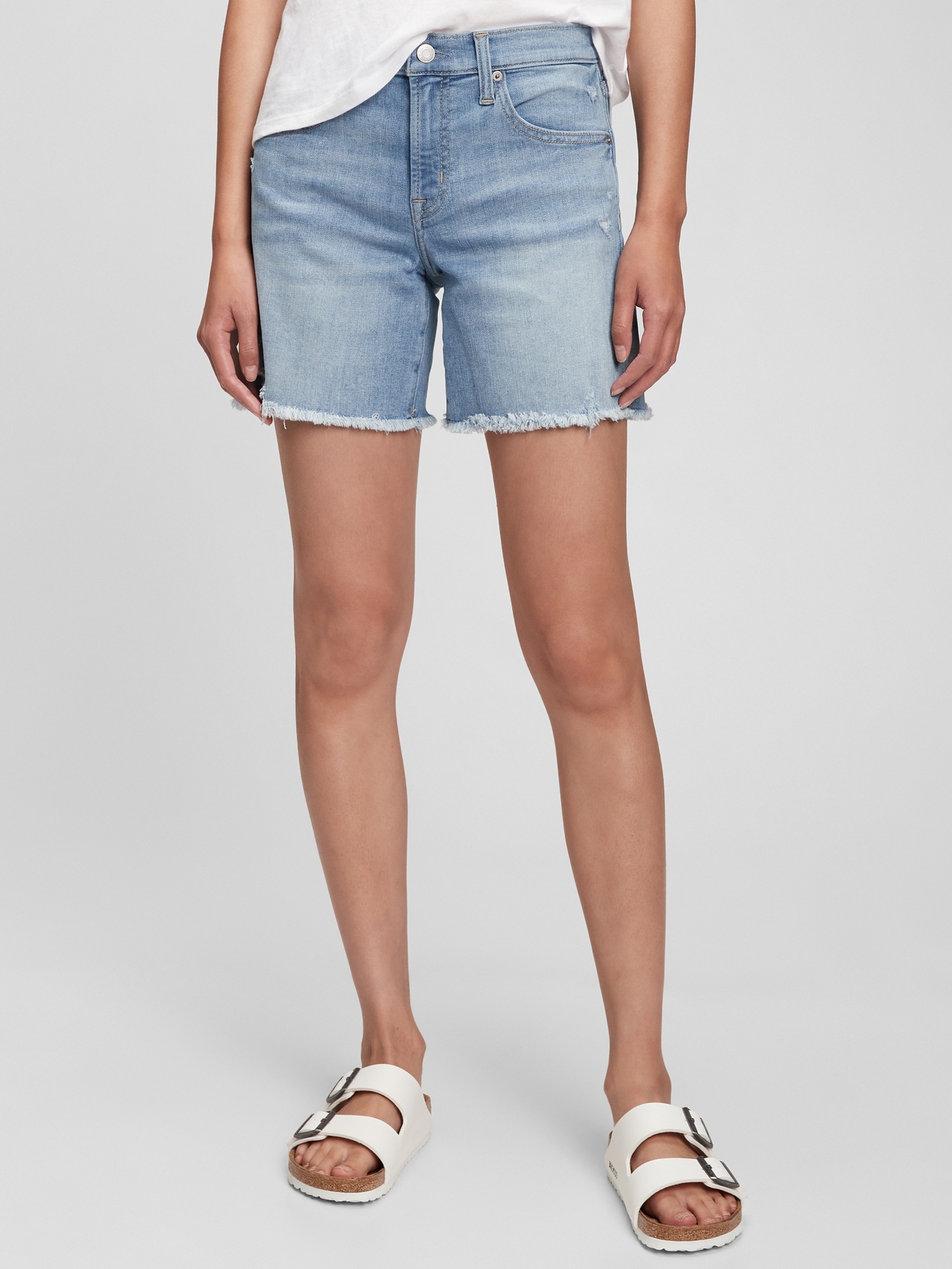 Mid Rise Denim Shorts with Washwell | Gap