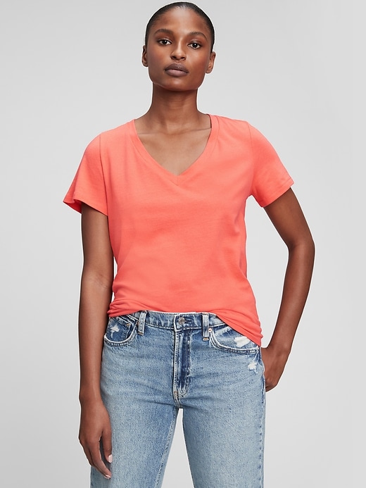 Image number 1 showing, Organic Cotton VintageSoft V-Neck T-Shirt