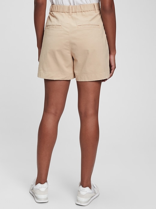 Image number 2 showing, High Rise Pleated Khaki Shorts