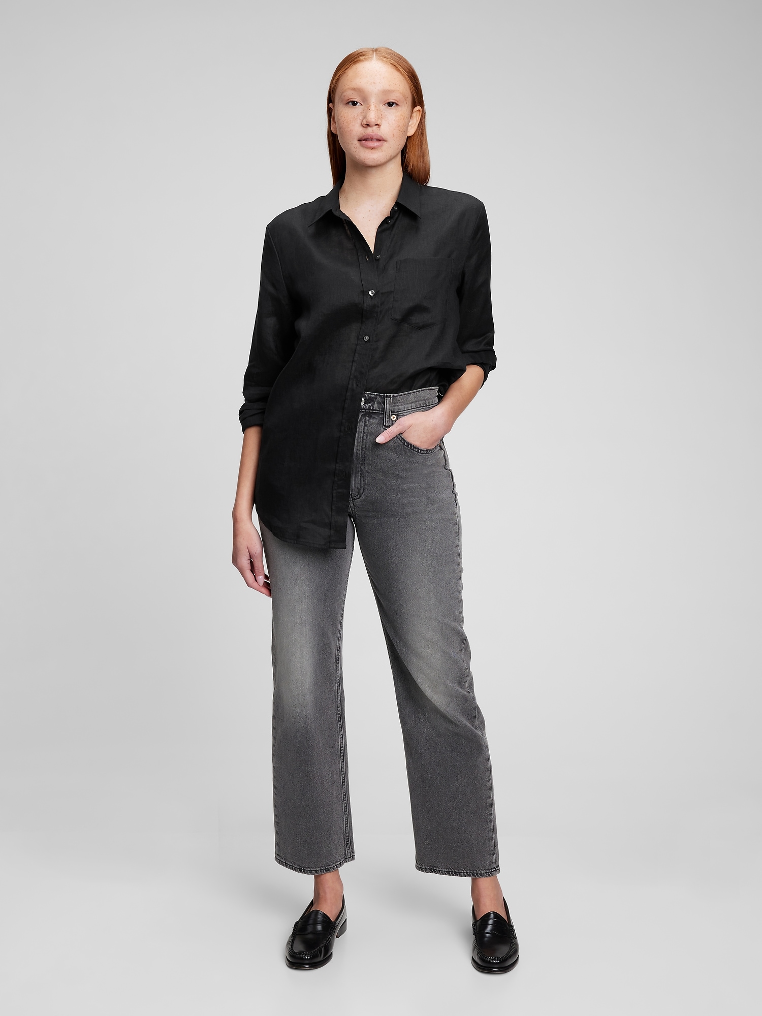 Linen Boyfriend Shirt | Gap
