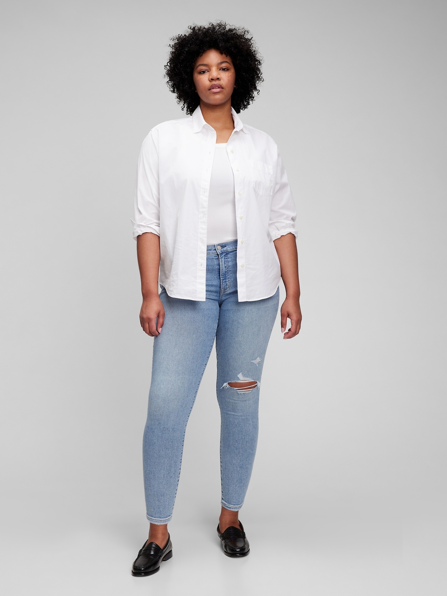 Mid Rise True Skinny Jeans with 