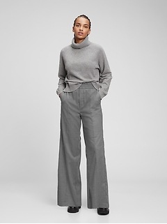 High Rise Recycled Pleated Wide-Leg Pants