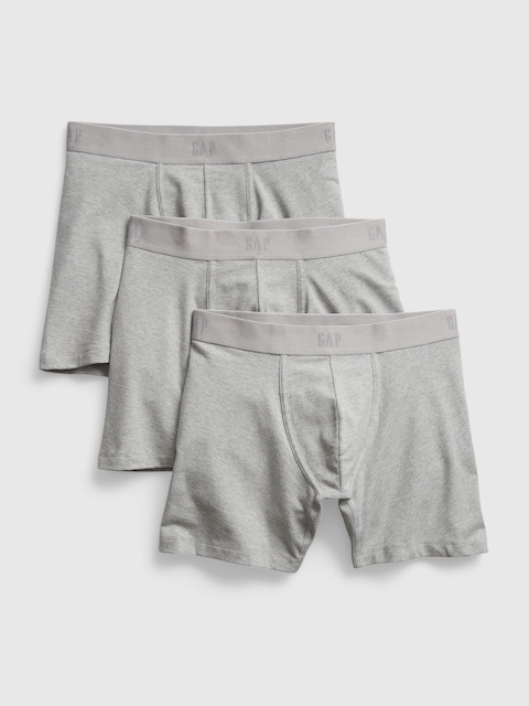 5" Organic Stretch Cotton Boxer Briefs (3-Pack)
