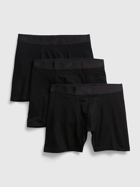 5" Organic Stretch Cotton Boxer Briefs (3-Pack)