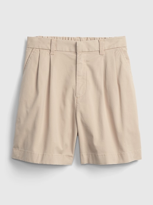 Image number 6 showing, High Rise Pleated Khaki Shorts
