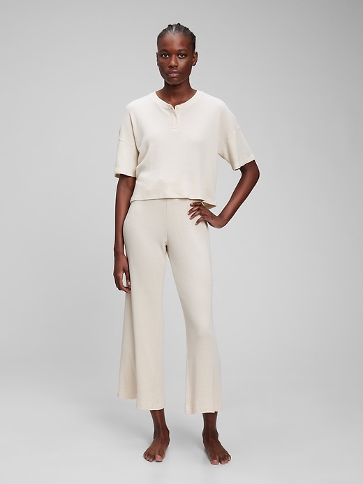 Image number 3 showing, Waffle Cropped Henley