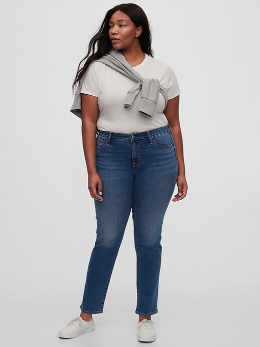 Image number 4 showing, Mid Rise Classic Straight Jeans