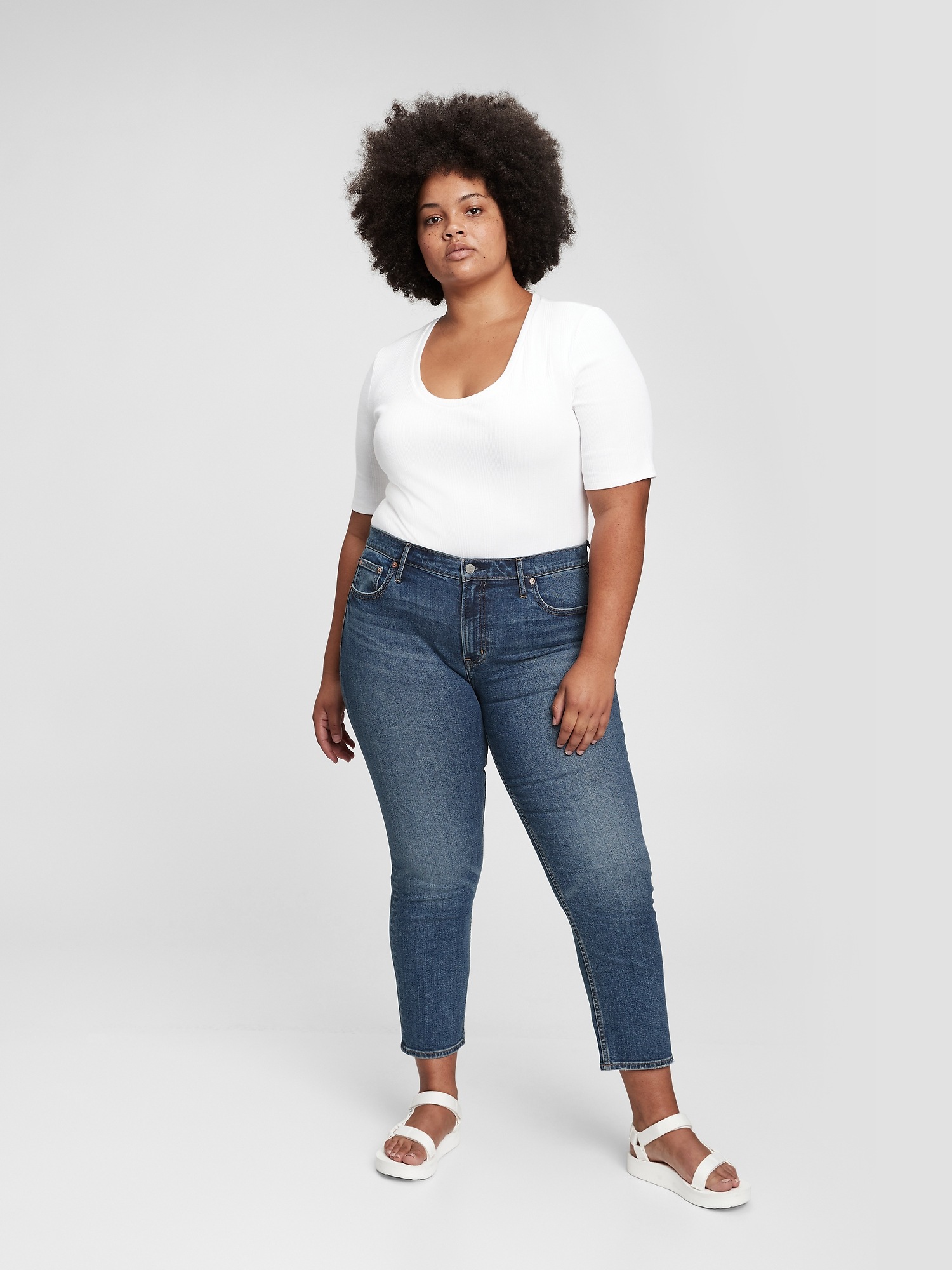 Mid Rise Vintage Slim Jeans with 