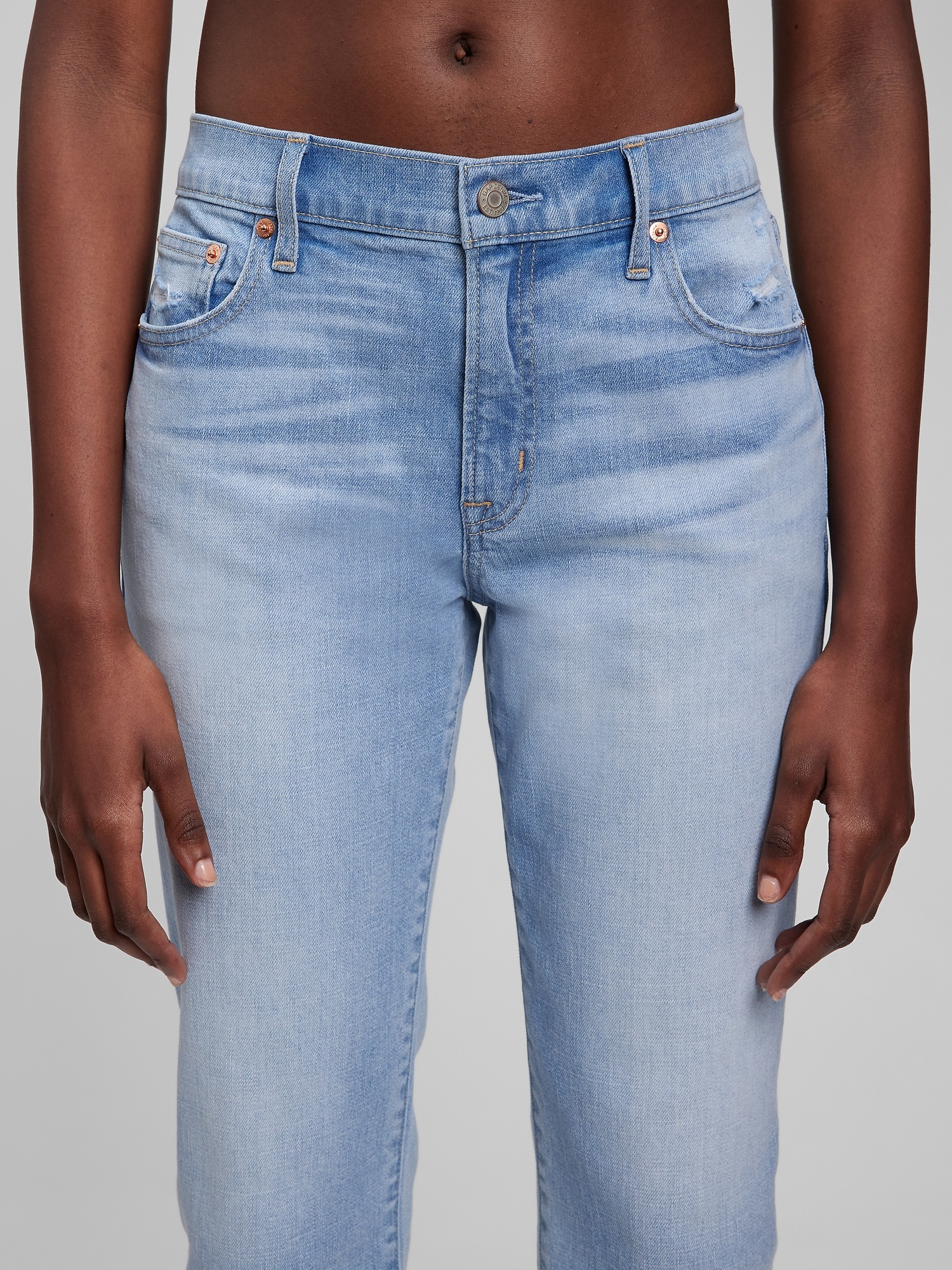 Mid Rise Girlfriend Jeans with Washwell 