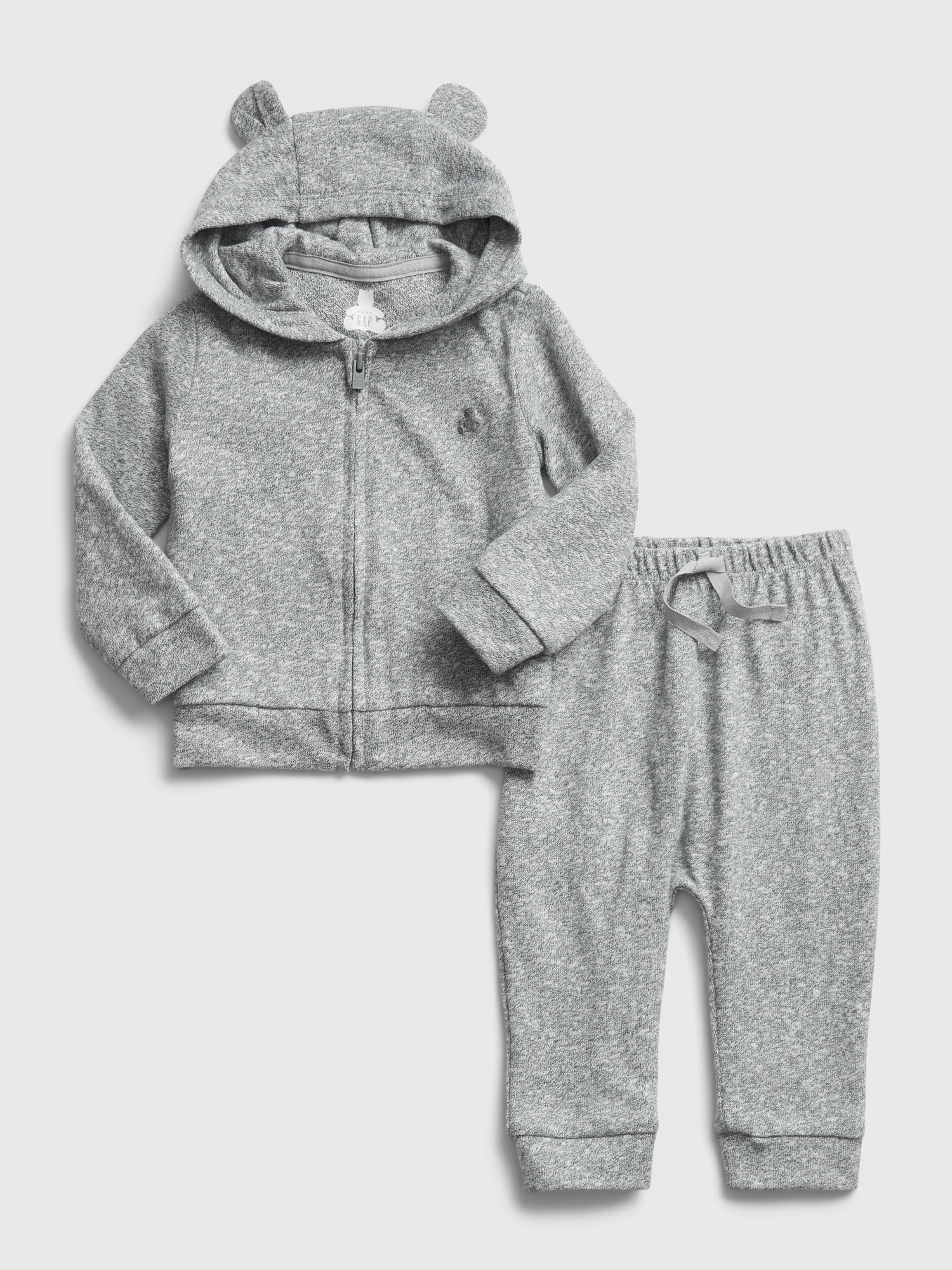 Gap Baby Marled Hoodie Outfit Set gray. 1