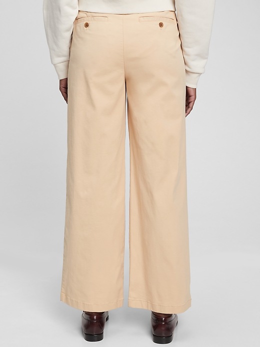 Image number 5 showing, High Rise Pleated Wide-Leg Khakis with Washwell