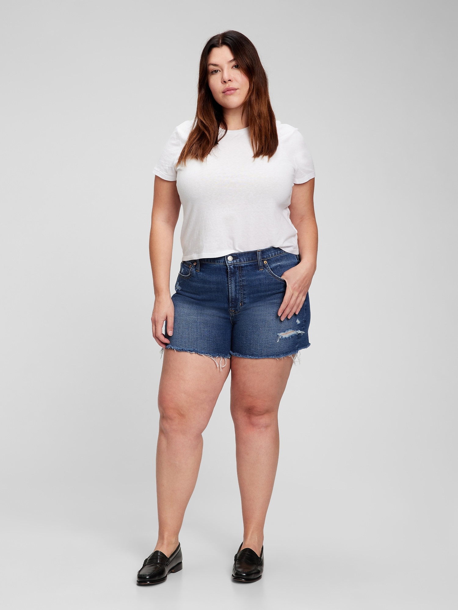 High Rise Denim Shorts with Washwell | Gap