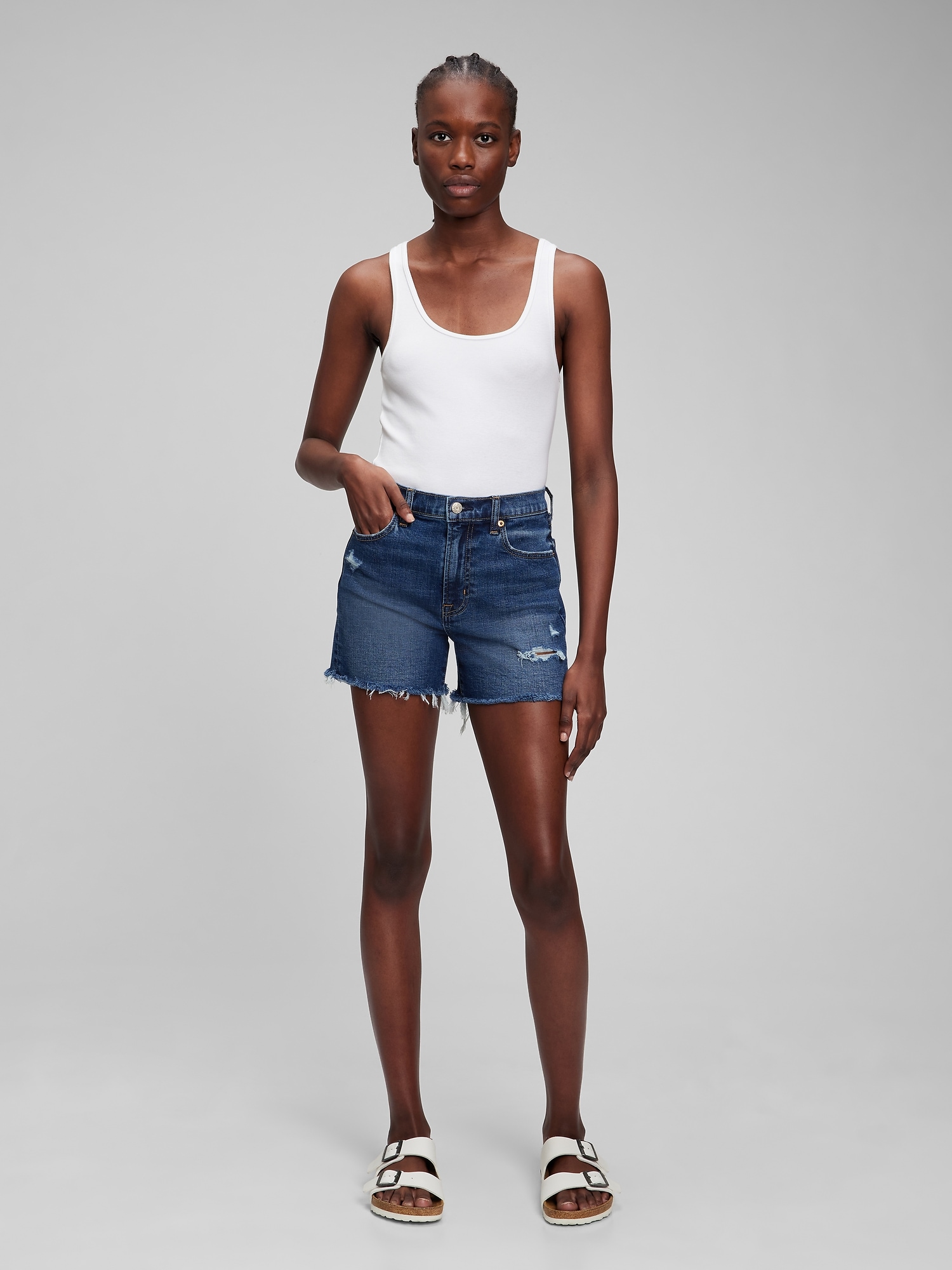 High Rise Denim Shorts with Washwell | Gap