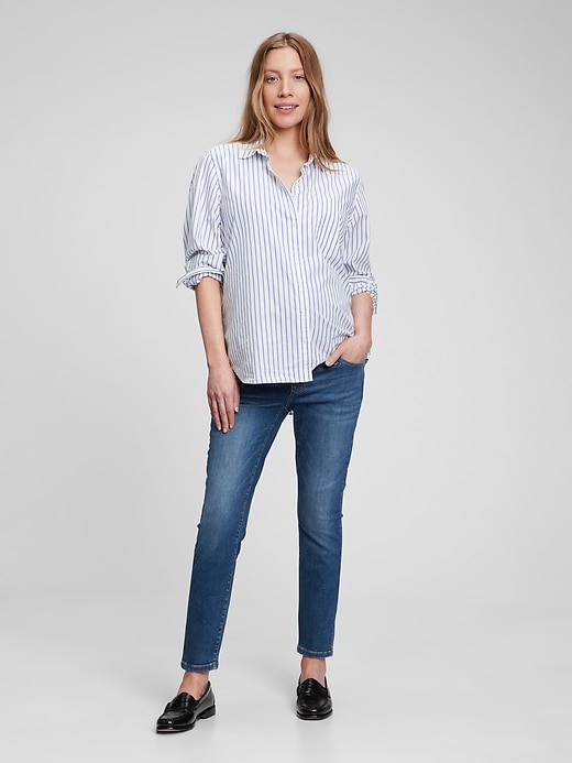 Image number 1 showing, Maternity True Waistband Full Panel True Skinny Jeans