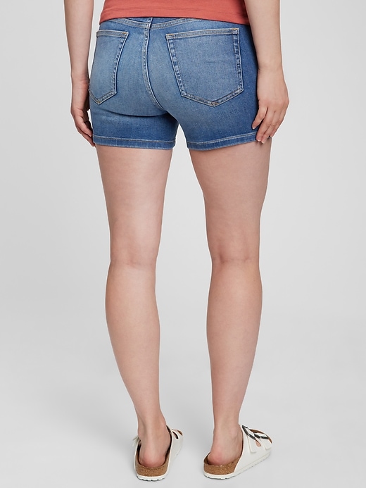 Image number 2 showing, 4" Maternity Inset Panel Denim Shorts