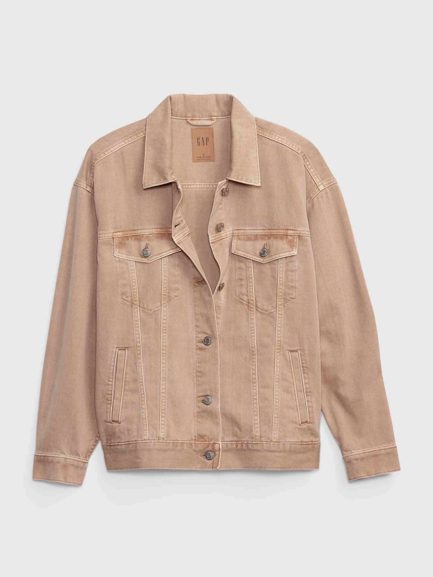 oversized khaki denim jacket