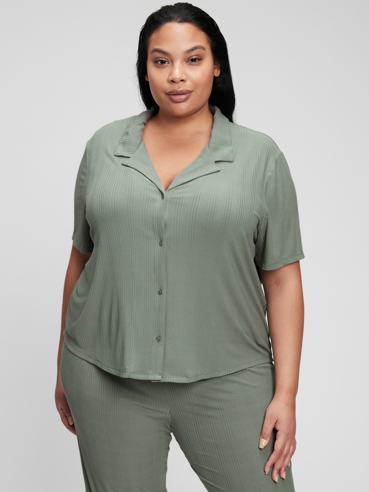 Modal Ribbed Pajama Shirt | Gap
