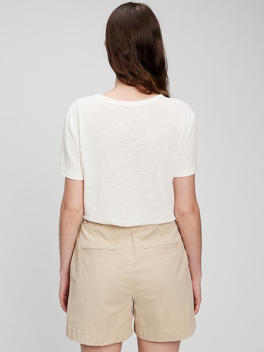 Image number 2 showing, Linen Blend V-Neck T-Shirt
