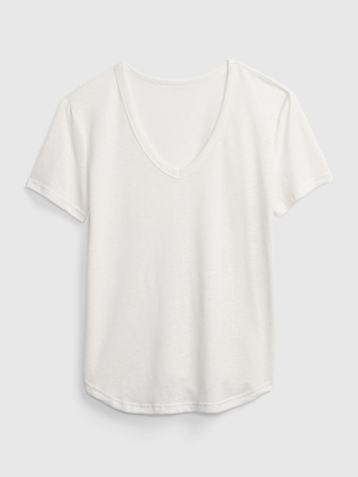 Image number 6 showing, Linen Blend V-Neck T-Shirt