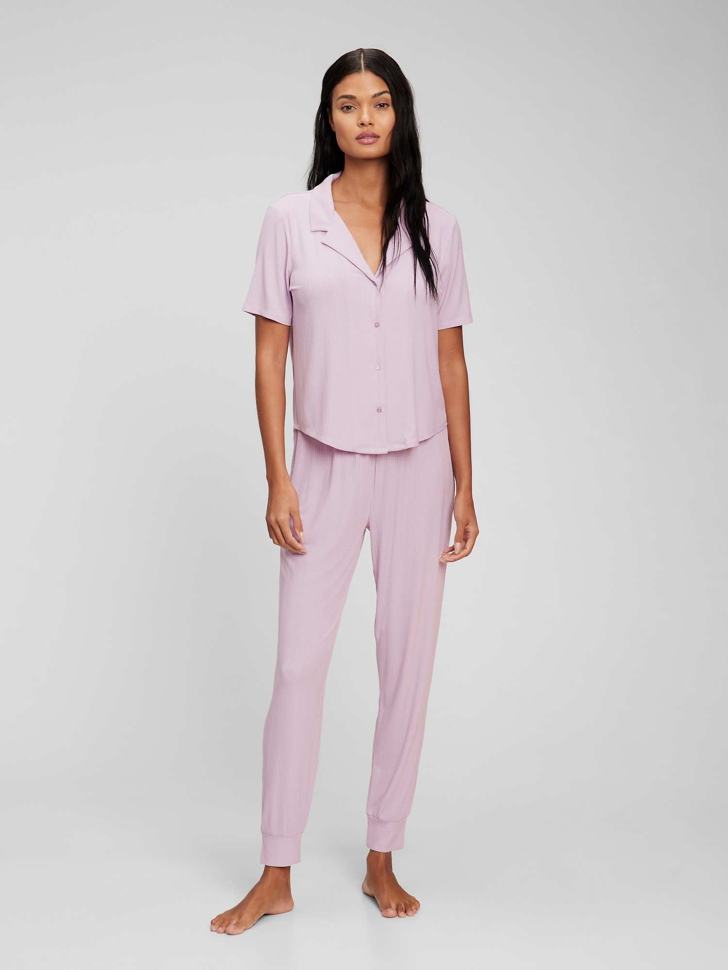 Modal Ribbed Joggers | Gap