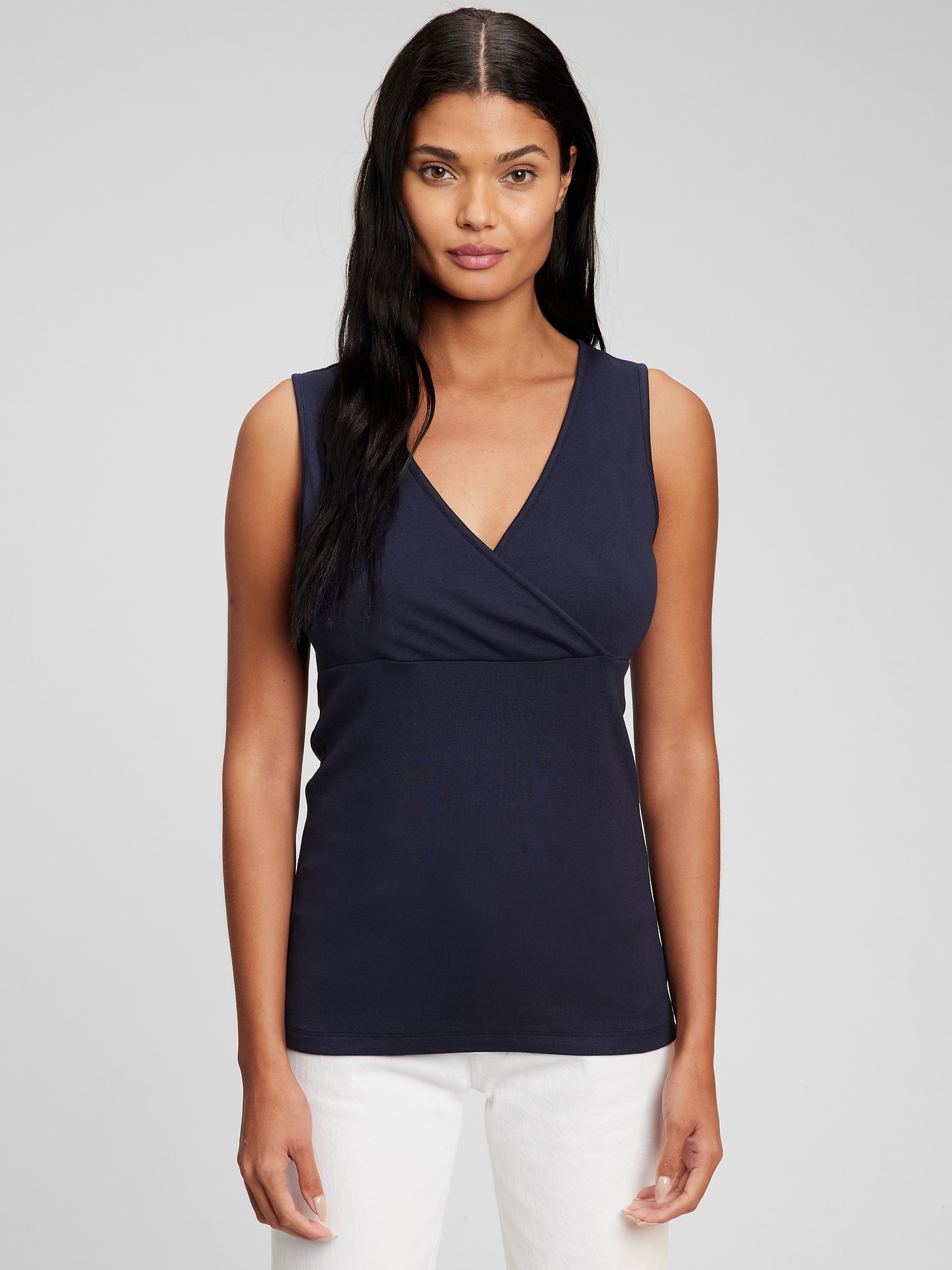 Maternity Cotton V-Neck Nursing Tank Top