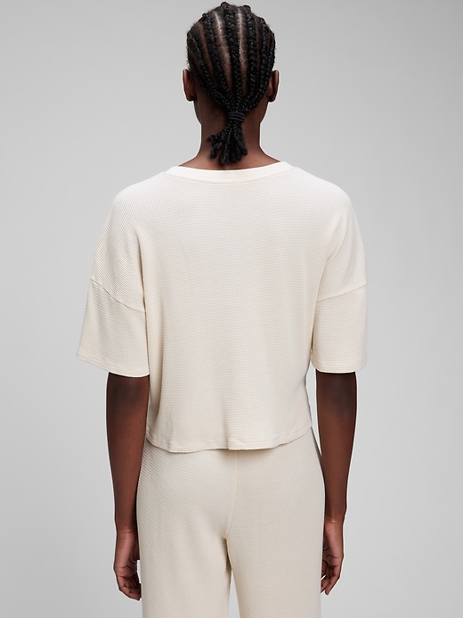 Image number 5 showing, Waffle Cropped Henley