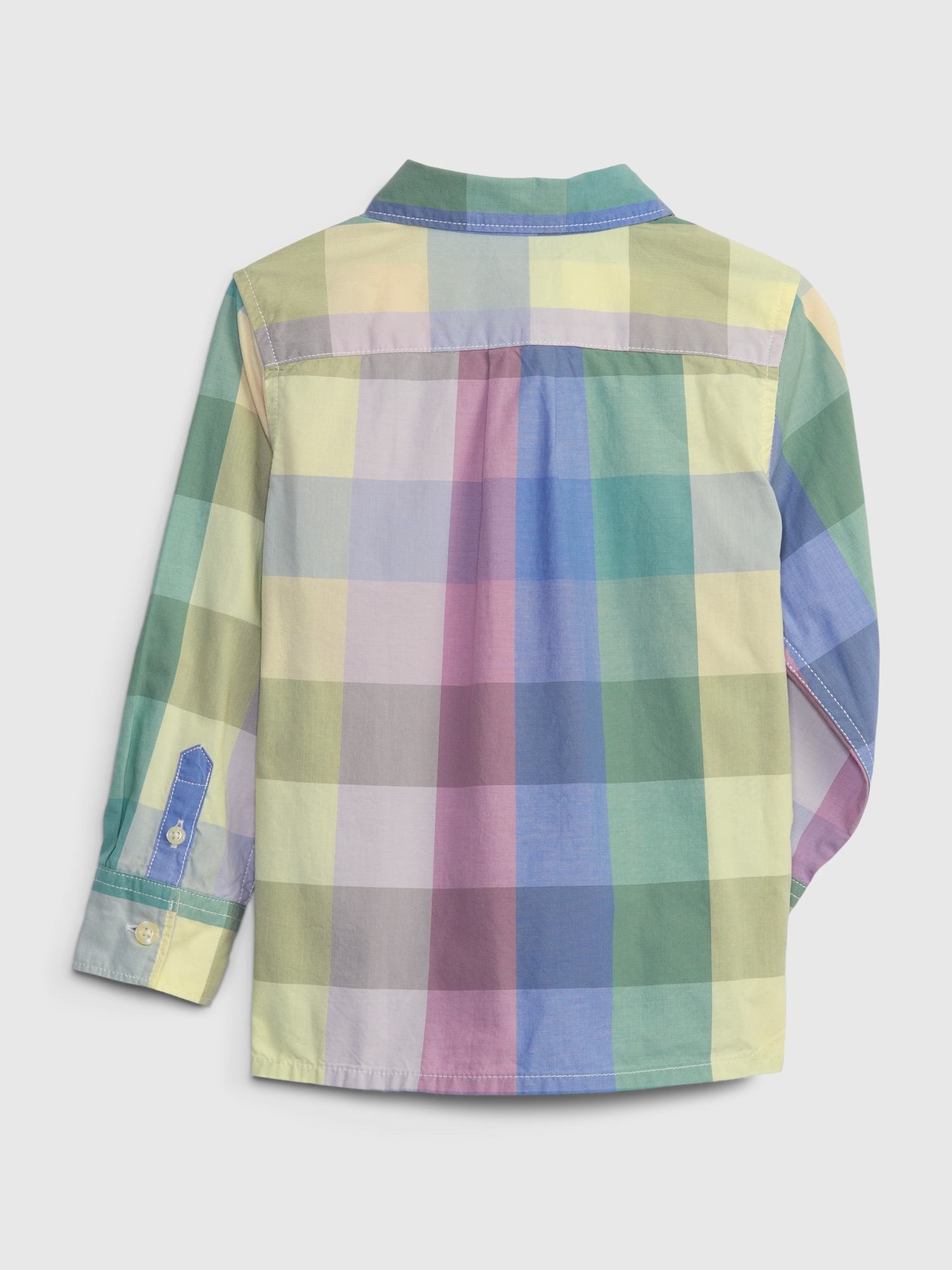 Chemise boutonnée en popeline vichy à manches longues pour bébé et tout-petit garçon Papa et moi