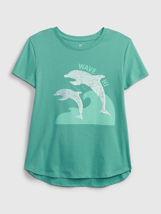 Image number 1 showing, Kids 100% Organic Cotton Interactive Graphic T-Shirt
