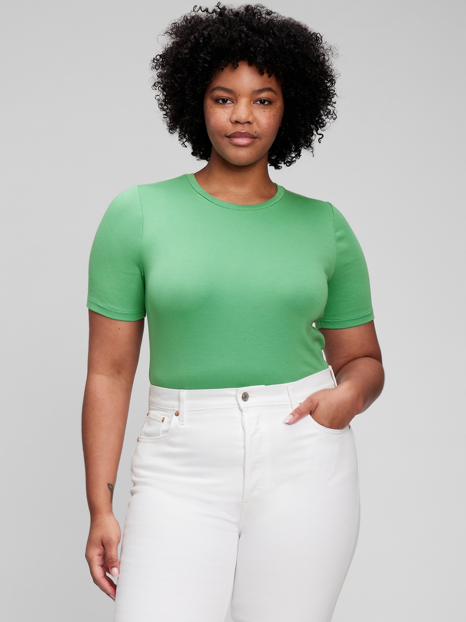 Modern Crewneck Half Sleeve T-Shirt | Gap