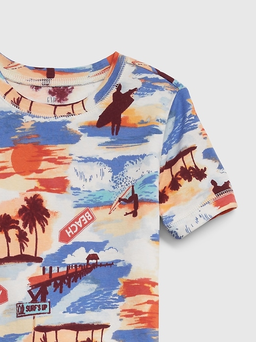 Image number 2 showing, Kids 100% Organic Cotton Surf PJ Shorts Set