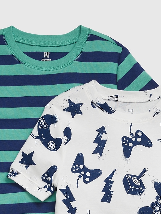 Image number 2 showing, Kids 100% Organic Cotton Gamer PJ Shorts Set (2-Pack)