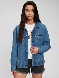 View large product image 3 of 4. Teen Oversized Denim Jacket