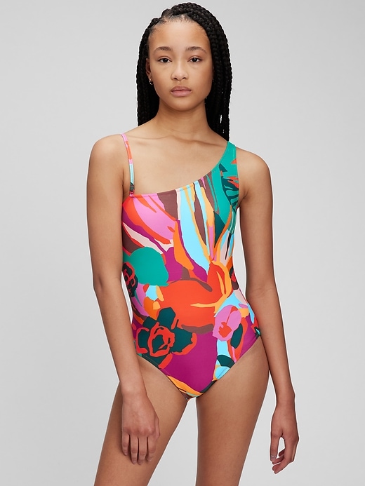 Image number 7 showing, One-Shoulder One-Piece Swimsuit