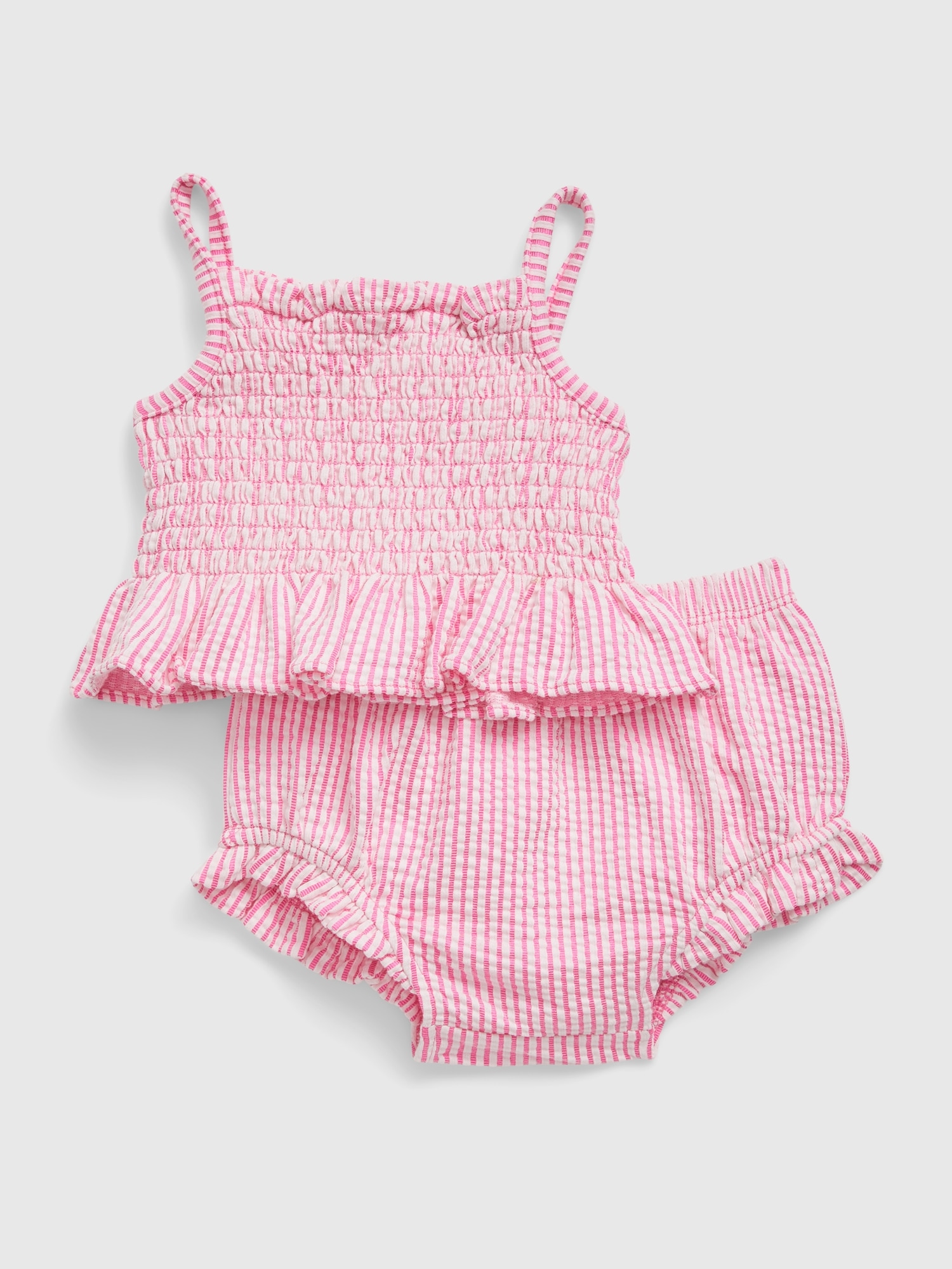 Gap Baby Smocked 2-Piece Outfit Set pink. 1