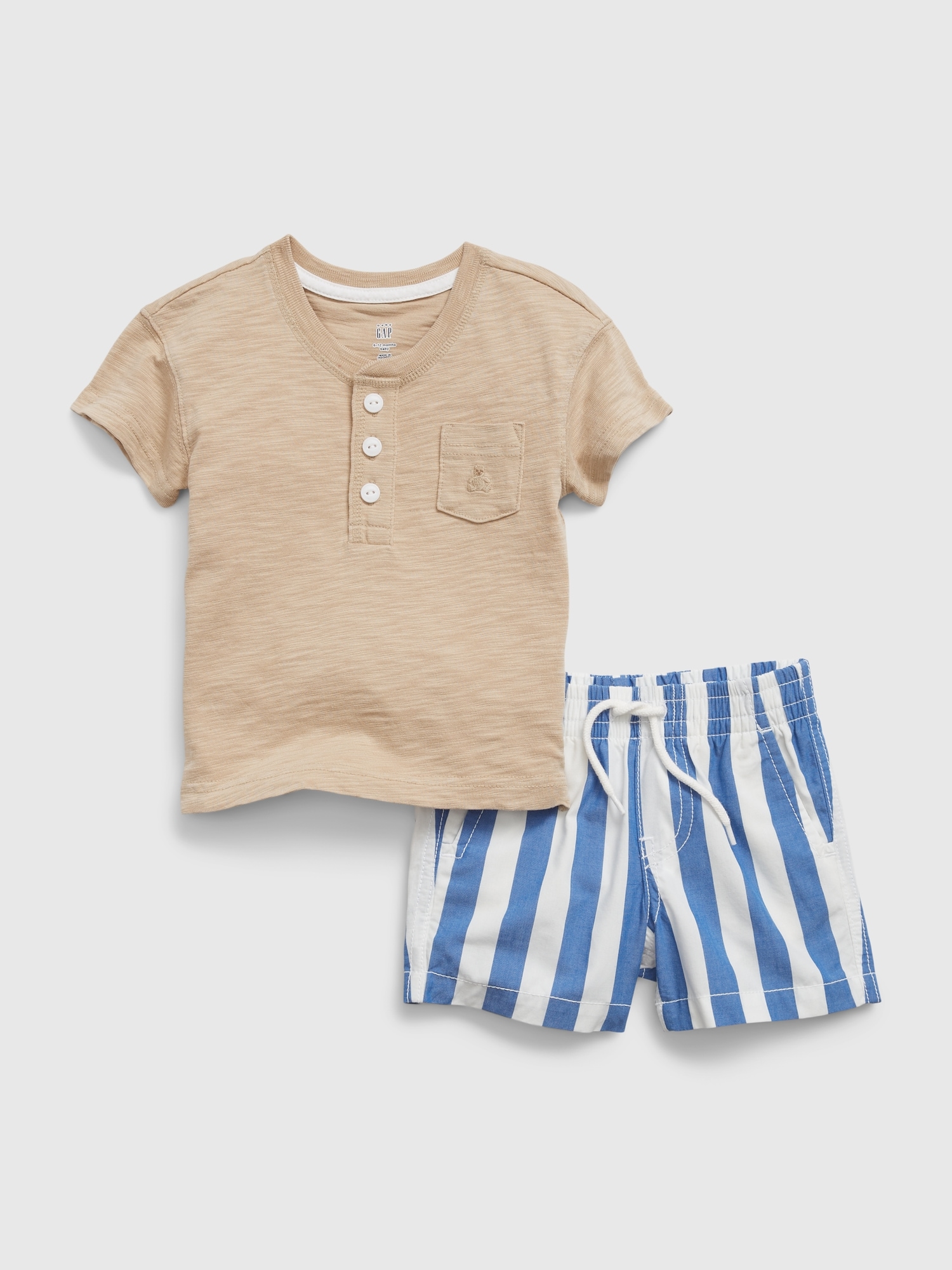 Gap Baby Pocket T-Shirt & Shorts Outfit Set blue. 1