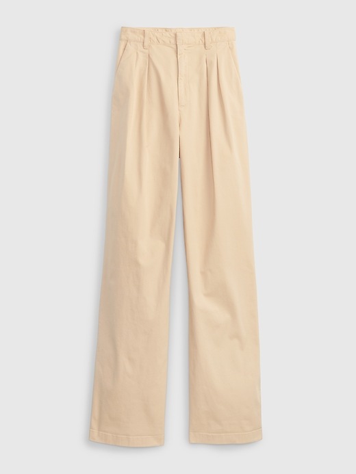Image number 6 showing, High Rise Pleated Wide-Leg Khakis with Washwell