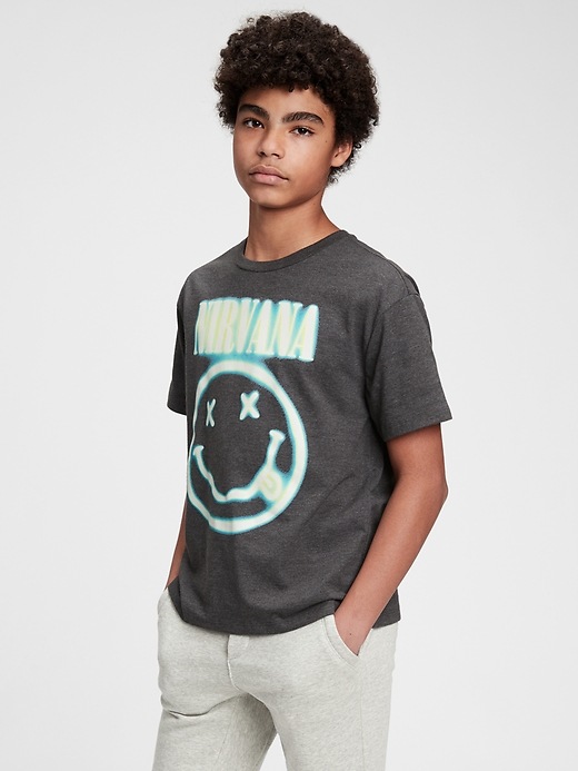 L'image numéro 2 présente T-Shirt en tissu recyclé du groupe Nirvana &#124 Ado