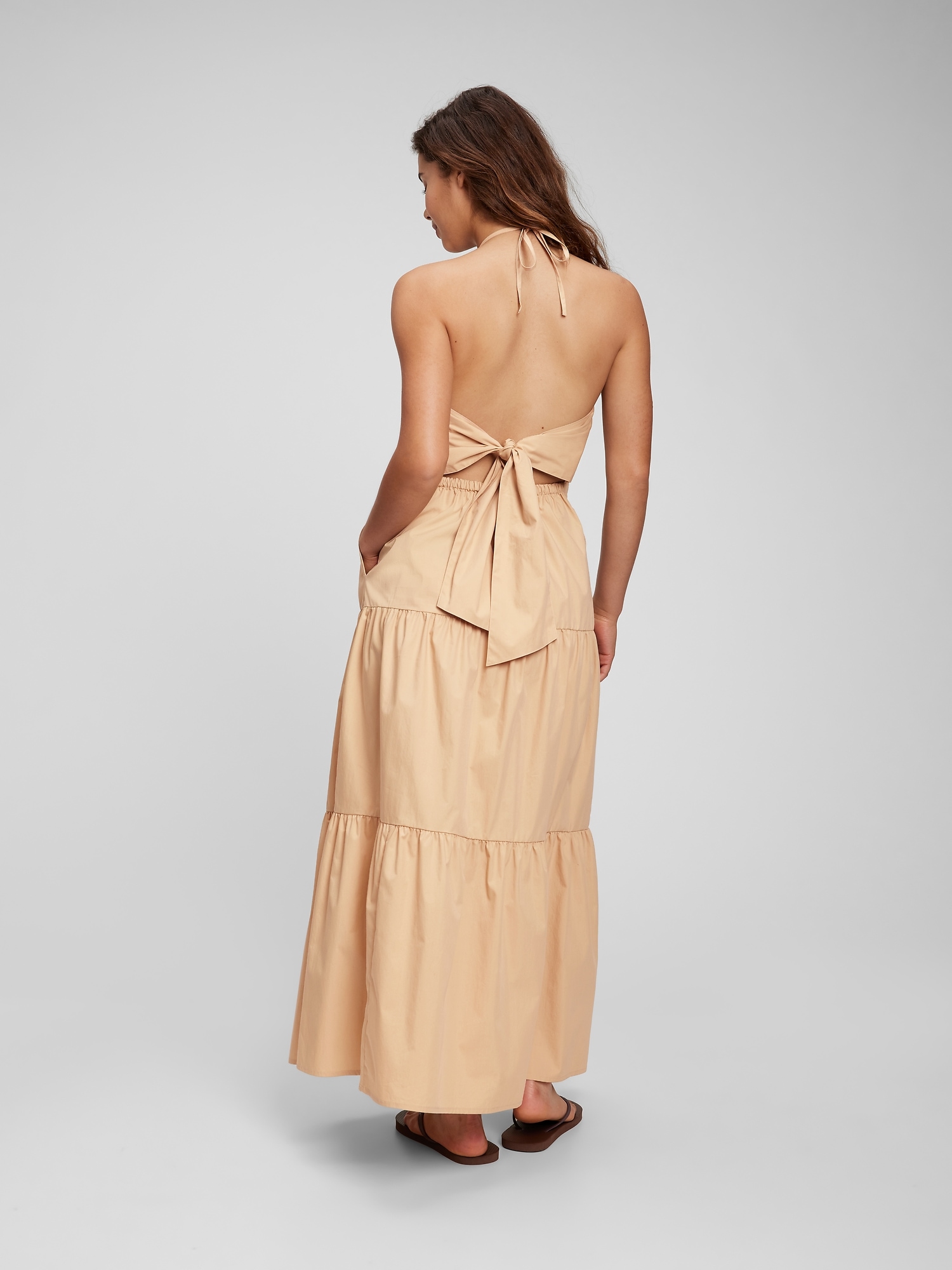 Tie-Back Halter Maxi Dress | Gap