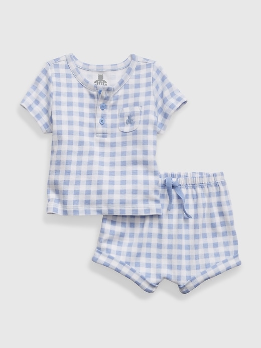 Image number 1 showing, Baby 100% Organic Cotton Henley Two-Piece Outfit Set