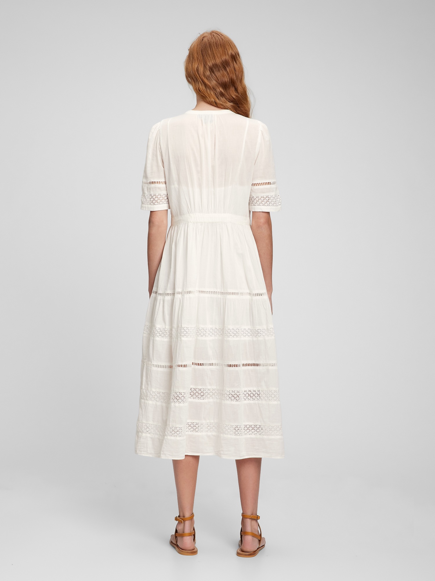 Lace Button-Front Midi Dress | Gap