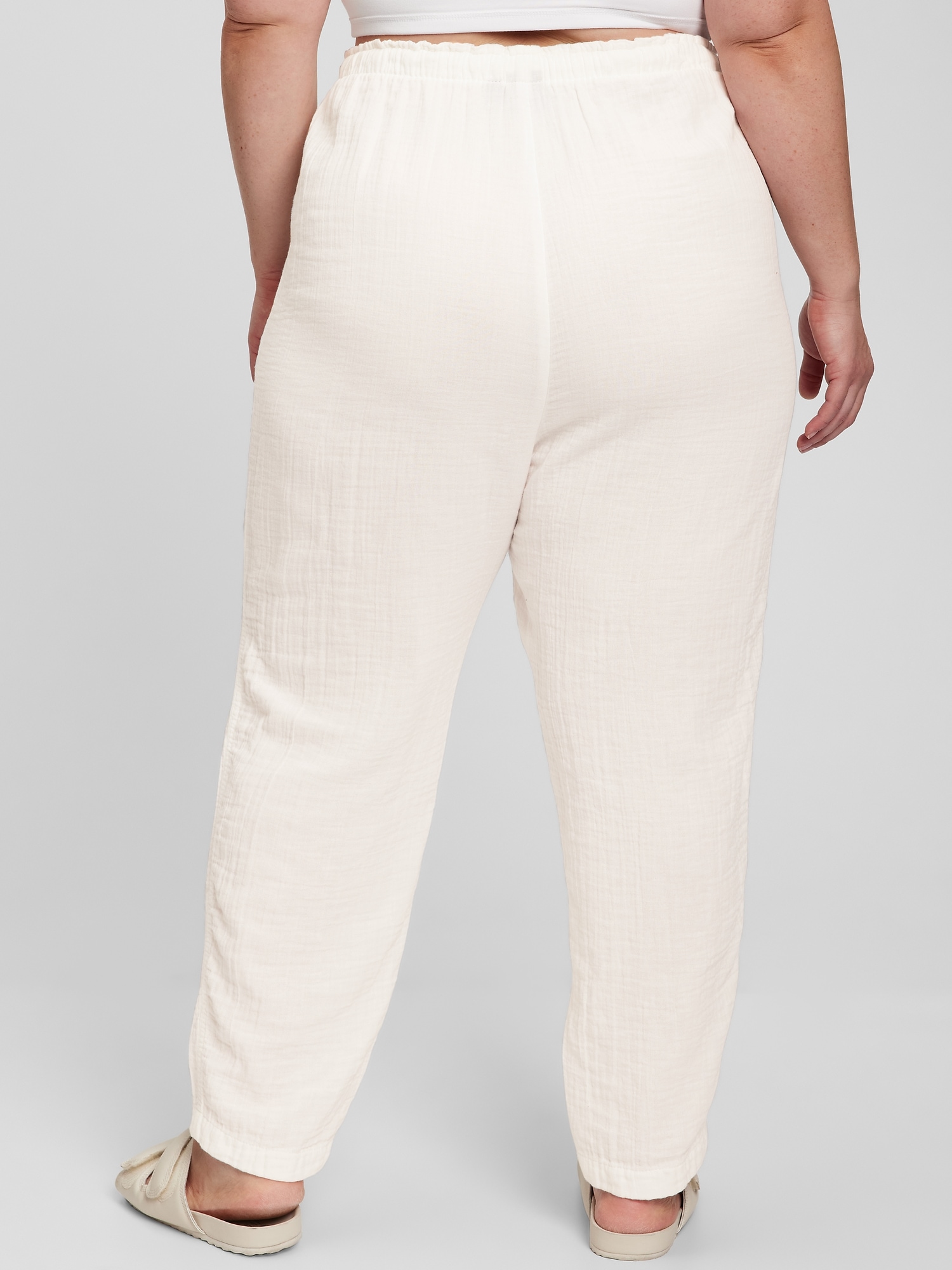Crinkle Gauze High Rise Pull-On Pants